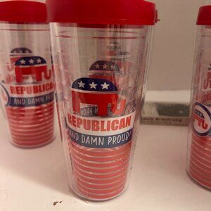Republican “And Damn Proud” Travel Tumbler – Classic GOP Elephant Cup - Set of 2